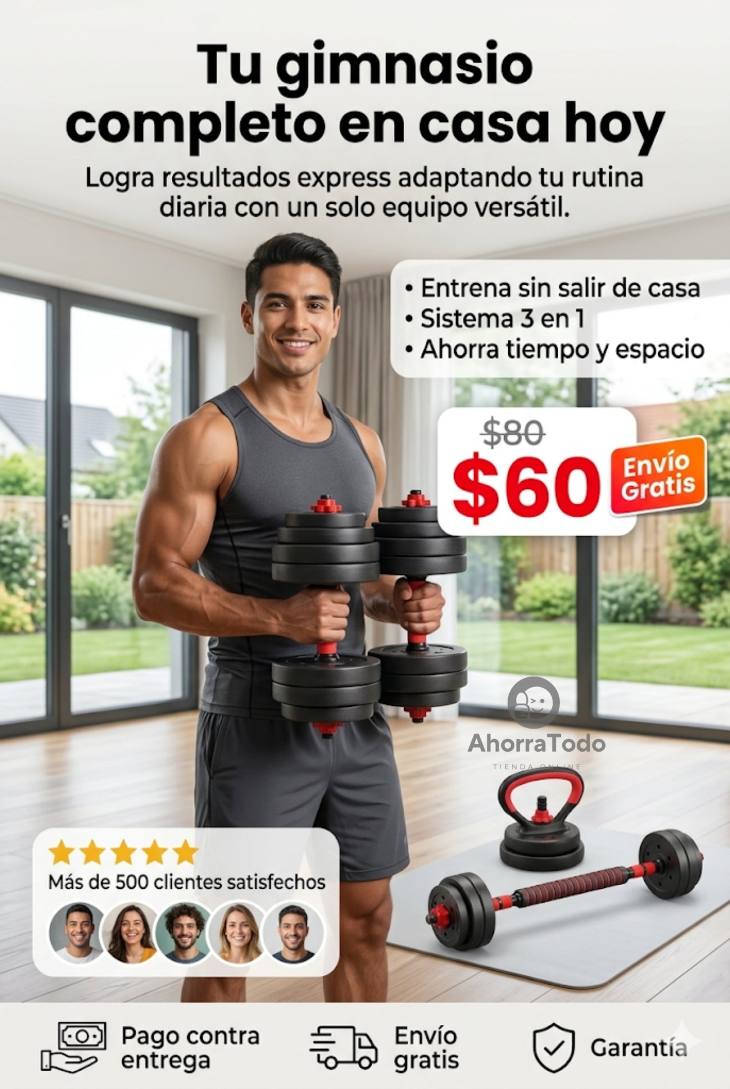 Pesas Mancuerna 20kg Set Convertible A B