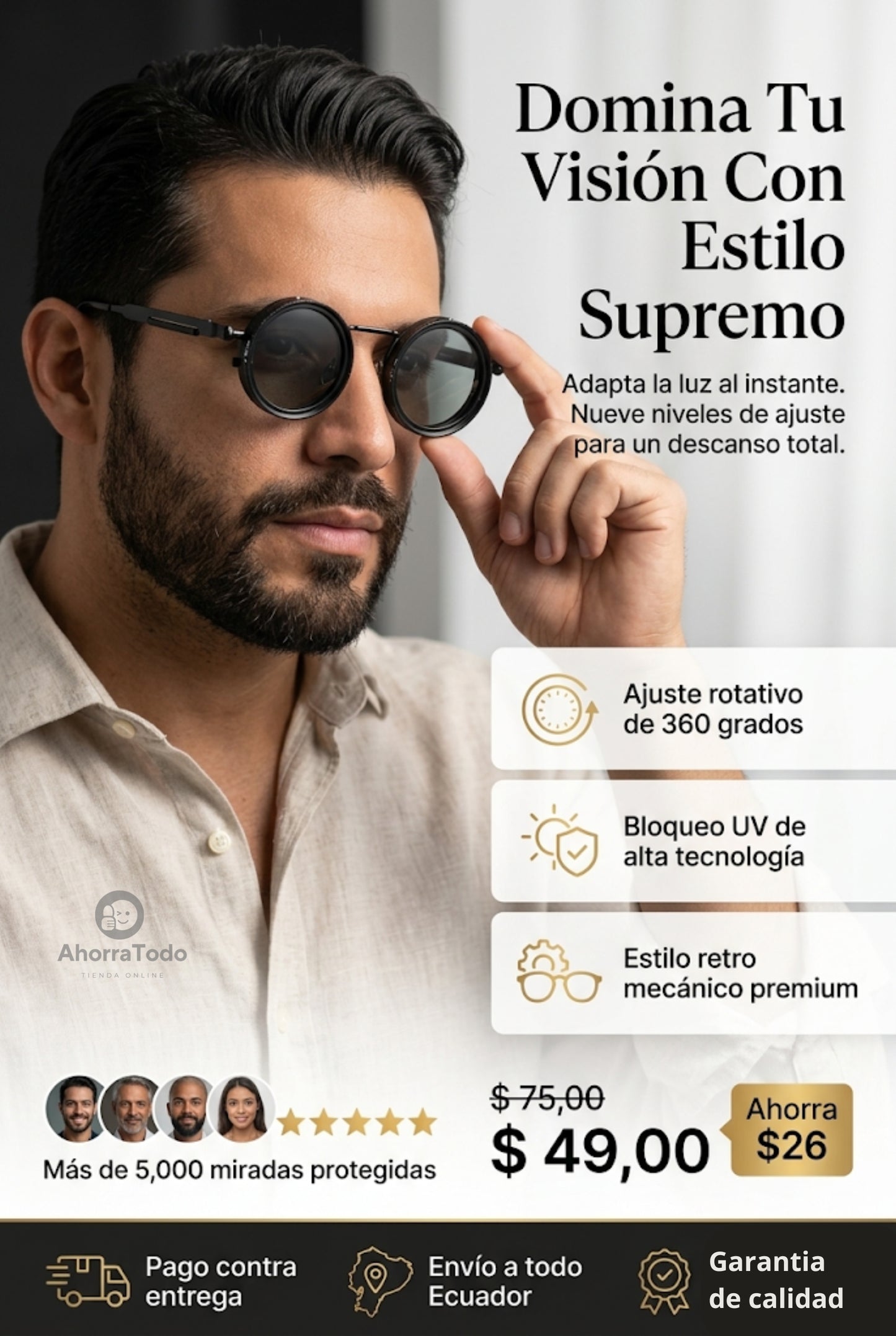 un solo lente, 9 filtros ajustables 🕶
