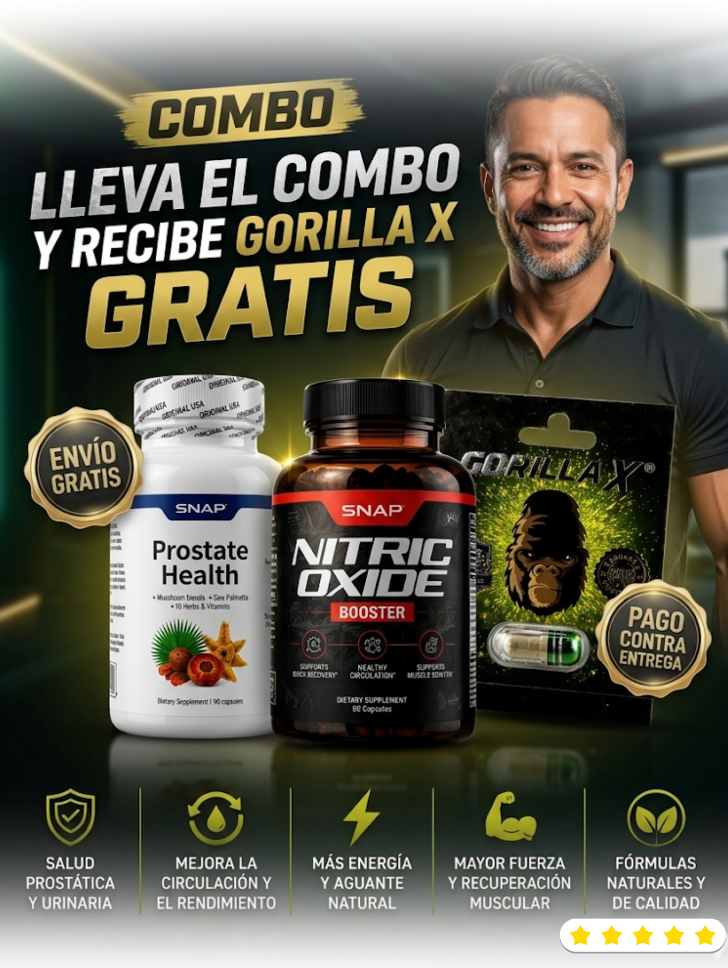 2x1: NITRIC OXIDE + PROSTATE HEALTH, Bienestar masculino natural y efectivo