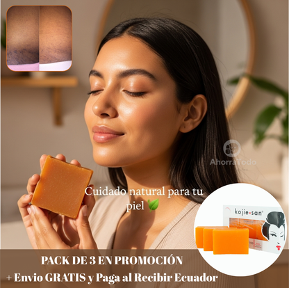 Pack x3 Jabón Aclarador con Cúrcuma y Ácido Kójico
